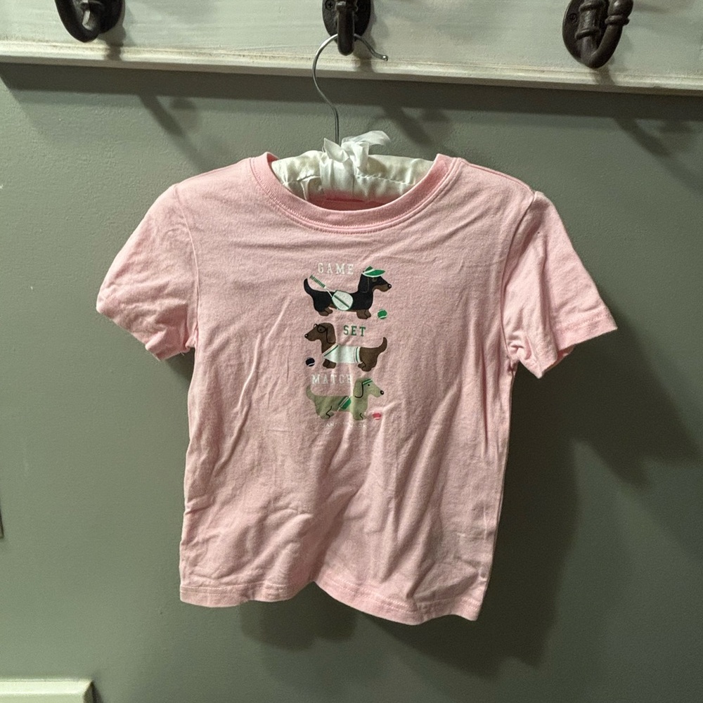 Janie and Jack Pink Tee with Dog Print